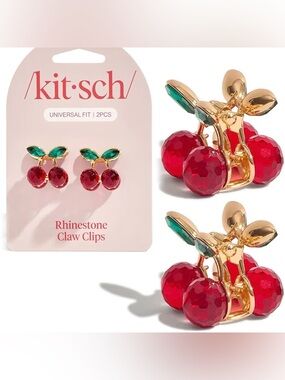 Kitsch cherry hair clips set of  2️⃣